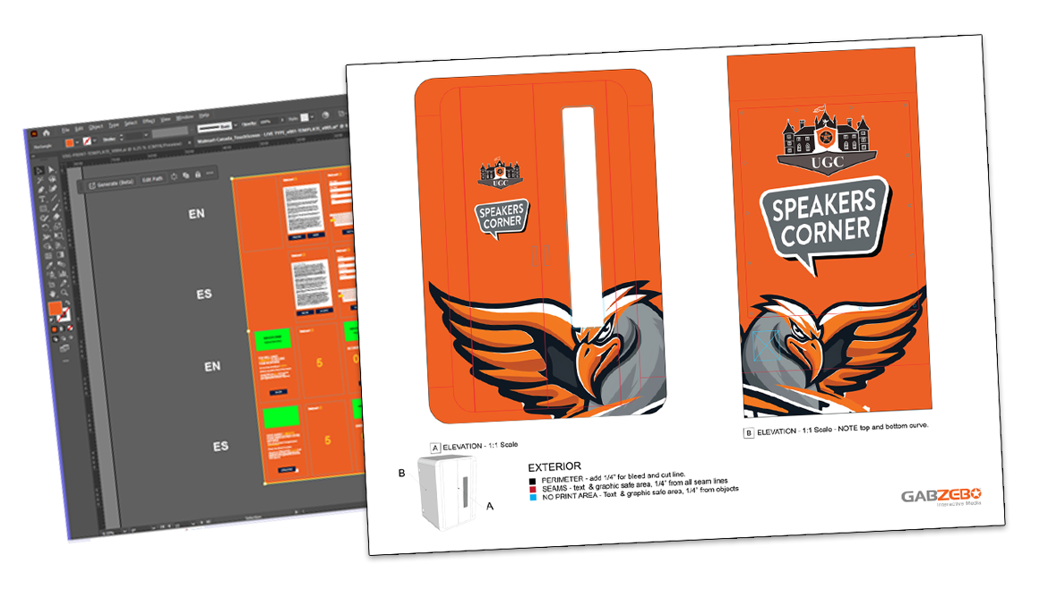 Custom artwork panels for a Gabzebo video booth