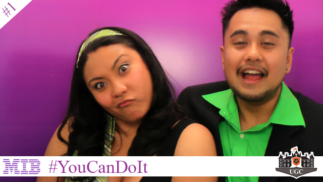 Two participants in a branded video recording
